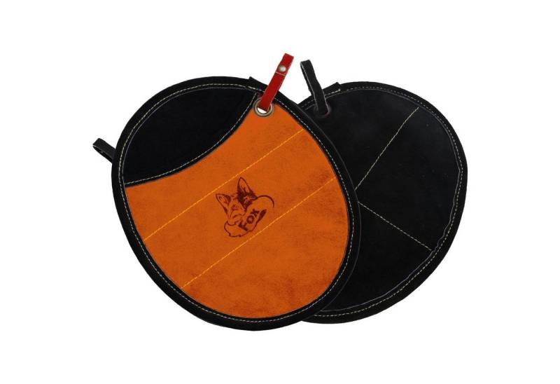 BLACK FOREST FOX Topfhandschuhe Topflappen Pro 300 aus Leder mit Kevlar 2 Stück verschiedene Farben, (Set, 2-tlg), Orange Schwarz von BLACK FOREST FOX