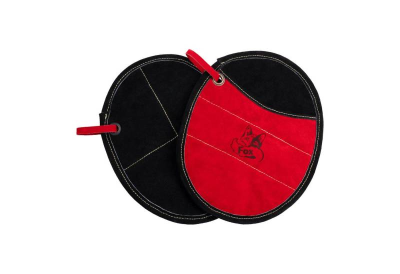 BLACK FOREST FOX Topfhandschuhe Topflappen Pro 300 aus Leder mit Kevlar 2 Stück verschiedene Farben, (Set, 2-tlg), Rot Schwarz von BLACK FOREST FOX