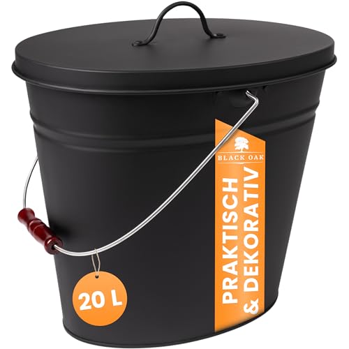 BLACK OAK Ascheeimer Vesuvio 20L – schwarz oval mit Deckel - groß 20 Liter - Stahl feuerfest verzinkt & pulverbeschichtet Asche & Kohle Eimer ideales Zubehör für Kamin Kachelofen Holzofen BLACK OAK Ascheeimer Vesuvio 20L – schwarz oval mit Deckel - groß 20 Liter - Stahl feuerfest verzinkt & pulverbeschichtet Asche & Kohle Eimer ideales Zubehör für Kamin Kachelofen Holzofen von BLACK OAK