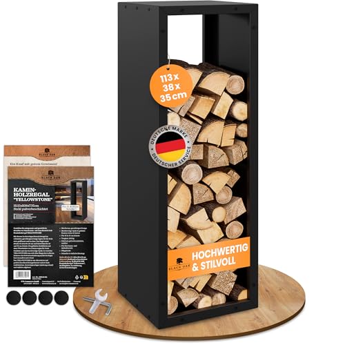 BLACK OAK Kaminholzregal YELLOWSTONE 113x38x35cm schwarz - für innen und außen bis 200 kg Holz - Metall Stahl Ständer pulverbeschichtet rostfrei Brennholzregal Holzregal BLACK OAK Kaminholzregal YELLOWSTONE 113x38x35cm schwarz - für innen und außen bis 200 kg Holz - Metall Stahl Ständer pulverbeschichtet rostfrei Brennholzregal Holzregal von BLACK OAK