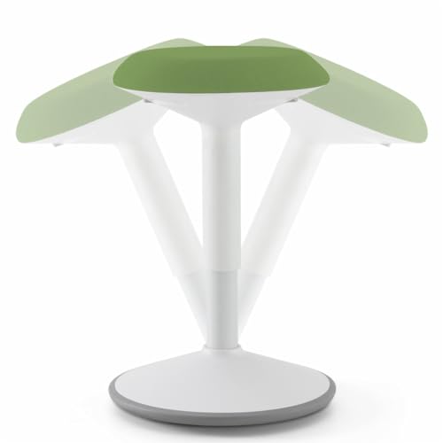 BLACK POINT Ergonomischer Sitzhocker mit Schwingeffekt. Höhenverstellbar 50-80cm. Hocker mit rutschhemmender Standfläche. Sitzhocker für gesünderes Arbeiten. Balance hocker (weiß-grün) von BLACK POINT