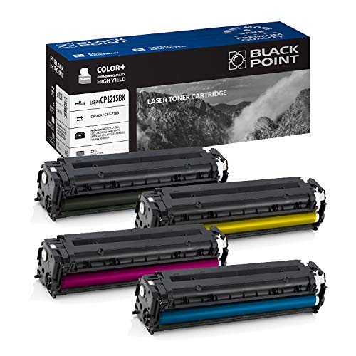 BLACK POINT Toner 4er Set Kompatibel zu HP 125A CB540A CB541A CB543A CB542A für HP Color Laserjet: CP1215, CP1515n, CM1312nfi, CM1312 von BLACK POINT