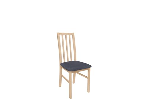 BLACK RED WHITE® Esszimmerstuhl Küchenstuhl Ramen| in Skandinavisch,Modern Stil | Stuhl für Wohnzimmer, Esszimmer | Eiche Sonoma Dekor von BLACK RED WHITE