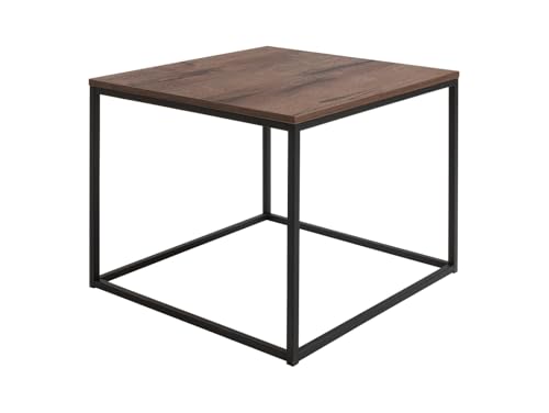 BLACK RED WHITE Couchtisch Aroz 69 cm Quadratisch Eiche Monastery Deko Stil Hochwertig Braun Schwarz Möbelplatte Metall Unveränderbar Robuste Konstruktion von BLACK RED WHITE