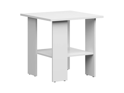 BLACK RED WHITE Couchtisch Nepo Plus 55 cm mit Ablage weiß von BLACK RED WHITE