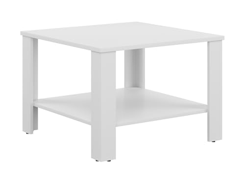 BLACK RED WHITE Couchtisch Odette 67,5 cm weiß, quadratisch, Möbelplatte, max. Belastbarkeit 5 kg, Nicht ausziehbar, Design: Alpine Weiß von BLACK RED WHITE