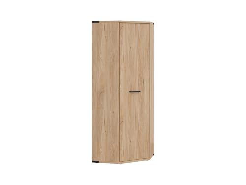 BLACK RED WHITE Eckschrank Lara 75x75 cm Esche Belarus beige, geräuschloses sanftes Schließen, Möbelplatte, ohne Spiegel, 1 Tür, 197,5 cm hoch von BLACK RED WHITE