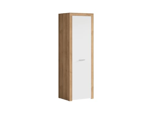 BLACK RED WHITE Einzeltür Kleiderschrank Balder 60 cm Riviera Eiche/Weiß Glanz, Möbelplatte, Breite 62 cm, Höhe 192 cm, Tiefe 51,5 cm ohne Spiegel BLACK RED WHITE Einzeltür Kleiderschrank Balder 60 cm Riviera Eiche/Weiß Glanz, Möbelplatte, Breite 62 cm, Höhe 192 cm, Tiefe 51,5 cm ohne Spiegel von BLACK RED WHITE