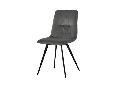 BLACK RED WHITE Esszimmerstuhl Jamil Grau Samt Metallrahmen von BLACK RED WHITE