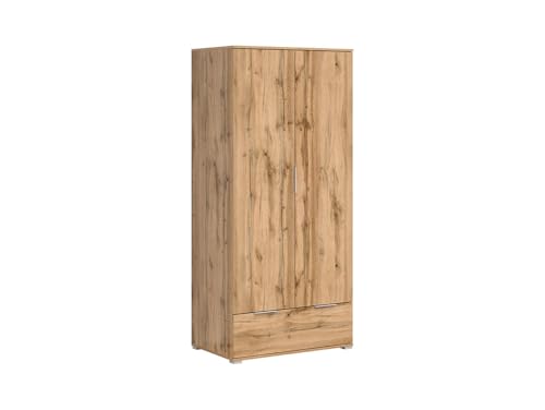 BLACK RED WHITE Kleiderschrank Zele 90 cm mit Schublade in Eiche Wotan BLACK RED WHITE Kleiderschrank Zele 90 cm mit Schublade in Eiche Wotan von BLACK RED WHITE