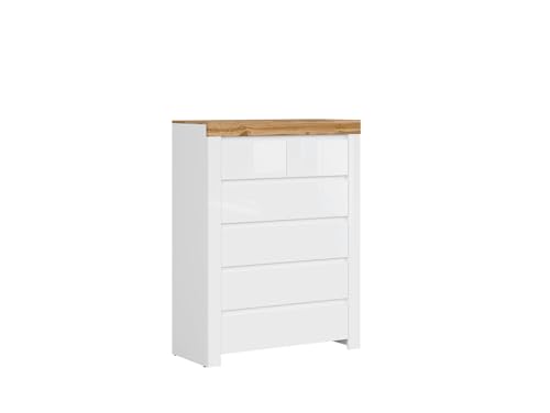 BLACK RED WHITE Kommode Holten | Sideboard im Modern Stil | für Schlafzimmer | Weiß von BLACK RED WHITE
