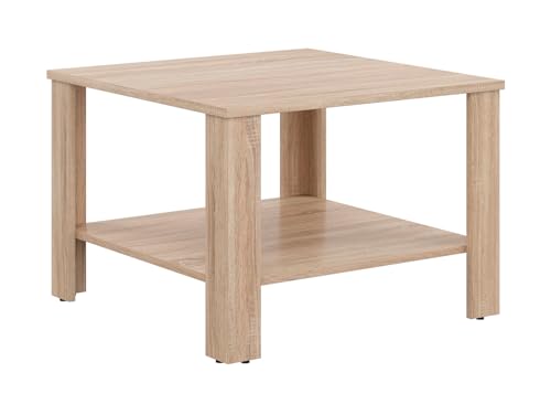 BLACK RED WHITE Odette Couchtisch 67,5 cm Sonoma-Eiche, quadratisch, beige, Möbelplatte, max. Belastung: 5 kg, feststehend, stilvolle Akzenttischlösung von BLACK RED WHITE
