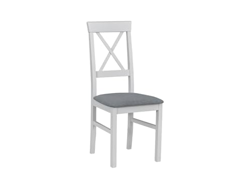 BLACK RED WHITE Polsterstuhl Hygge 91/B Weiß/Grau von BLACK RED WHITE