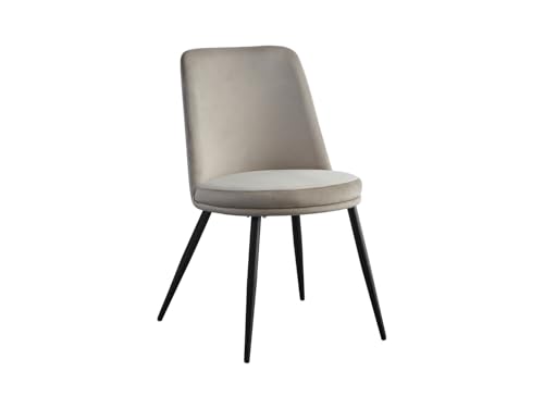 BLACK RED WHITE Polsterstuhl Samt Beige 48x56x83 cm Metallrahmen BLACK RED WHITE Polsterstuhl Samt Beige 48x56x83 cm Metallrahmen von BLACK RED WHITE