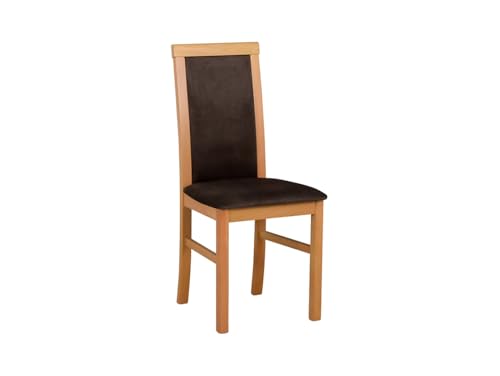BLACK RED WHITE Polsterstuhl aus Stoff, Dunkelbraun, Zetta 294 - Eiche Grandson von BLACK RED WHITE