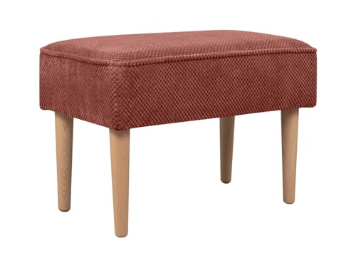 BLACK RED WHITE Puf Rechteckig Milo aus Velours Rot von BLACK RED WHITE