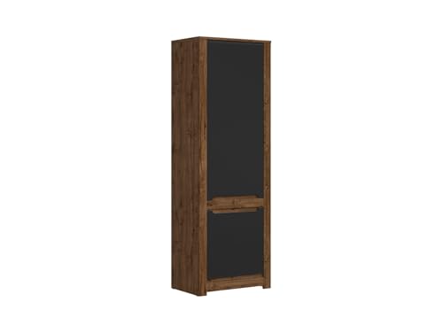 BLACK RED WHITE Regal Ruso 69 cm mit 2 Türen in April-Eichenoptik/schwarz matt, 204,5 cm hoch, MDF & Möbelplatte, modernes Design, edle Farbgebung BLACK RED WHITE Regal Ruso 69 cm mit 2 Türen in April-Eichenoptik/schwarz matt, 204,5 cm hoch, MDF & Möbelplatte, modernes Design, edle Farbgebung von BLACK RED WHITE
