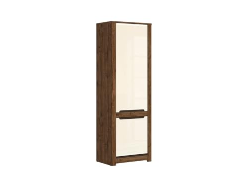BLACK RED WHITE Regal Ruso 69 cm mit 2 Türen in Eiche April/Perlmutt Hochglanz, 45,5 cm Tiefe, 204,5 cm Höhe, MDF und Möbelplatte, beige/braun BLACK RED WHITE Regal Ruso 69 cm mit 2 Türen in Eiche April/Perlmutt Hochglanz, 45,5 cm Tiefe, 204,5 cm Höhe, MDF und Möbelplatte, beige/braun von BLACK RED WHITE