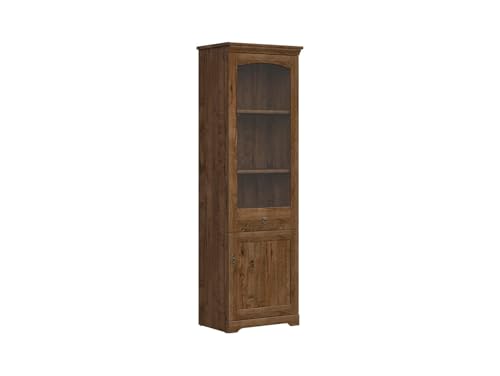 BLACK RED WHITE Schaukasten Patras 63 cm mit 2 Türen Eiche April braun, hochwertige Vitrine mit Glasplatten, ideal für Wohn- oder Esszimmer, 201 cm hoch BLACK RED WHITE Schaukasten Patras 63 cm mit 2 Türen Eiche April braun, hochwertige Vitrine mit Glasplatten, ideal für Wohn- oder Esszimmer, 201 cm hoch von BLACK RED WHITE
