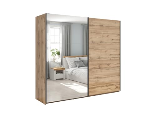 BLACK RED WHITE Schiebetürenschrank 220 cm Spiegel Eiche Wotan BLACK RED WHITE Schiebetürenschrank 220 cm Spiegel Eiche Wotan von BLACK RED WHITE