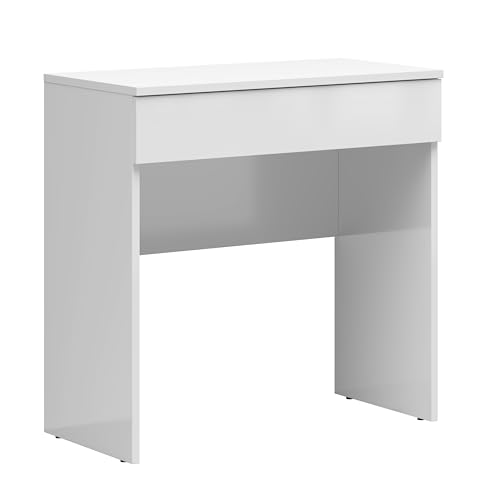BLACK RED WHITE Schminktisch Tetrix 80 cm mit Schublade in Hochglanz Weiß von BLACK RED WHITE