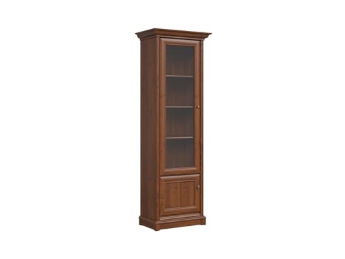 BLACK RED WHITE Schrank Kent 71 cm mit 2 Türen Links Kastanie, 204,5 x 70,5 x 43 cm, braun, Markenbeschläge, Möbelplatte, gehärtetes Glas, 1 Tür von BLACK RED WHITE