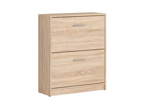 BLACK RED WHITE Schuhschrank Nepo Plus 70 cm mit 2 Türen Sonoma Eiche, 84x70x27,5 cm, Beiger laminierte Platte, Kratzfester Laminat, stilvoll und funktional. BLACK RED WHITE Schuhschrank Nepo Plus 70 cm mit 2 Türen Sonoma Eiche, 84x70x27,5 cm, Beiger laminierte Platte, Kratzfester Laminat, stilvoll und funktional. von BLACK RED WHITE