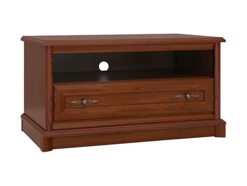 BLACK RED WHITE TV-Schrank Kent 101 cm mit Schublade und Regal in Kastanie, modernes Möbeldesign ideal für Wohnzimmer, harmonisch und funktional von BLACK RED WHITE