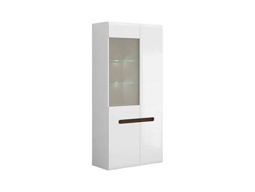 BLACK RED WHITE Vitrine Azteca Trio 90 cm mit 2 Türen Weiß Hochglanz - Griffloses Öffnen, Soft-Close, LED-Beleuchtung, Möbelplatte, MDF, gehärtetes Glas BLACK RED WHITE Vitrine Azteca Trio 90 cm mit 2 Türen Weiß Hochglanz - Griffloses Öffnen, Soft-Close, LED-Beleuchtung, Möbelplatte, MDF, gehärtetes Glas von BLACK RED WHITE