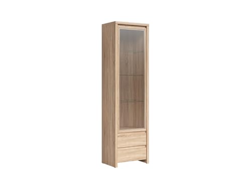 BLACK RED WHITE Vitrine mit 1 Tür & 2 Schubladen, Sonoma Eiche Beigefarben, 56 cm BLACK RED WHITE Vitrine mit 1 Tür & 2 Schubladen, Sonoma Eiche Beigefarben, 56 cm von BLACK RED WHITE