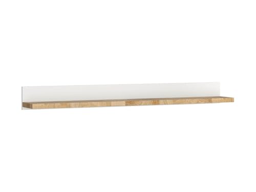 BLACK RED WHITE Wandregal Alameda 147 cm weiß/Westminster Eiche, modernes Design, 20 cm tief, 15 cm hoch, max Belastung 5 kg, Möbelplatte Material von BLACK RED WHITE