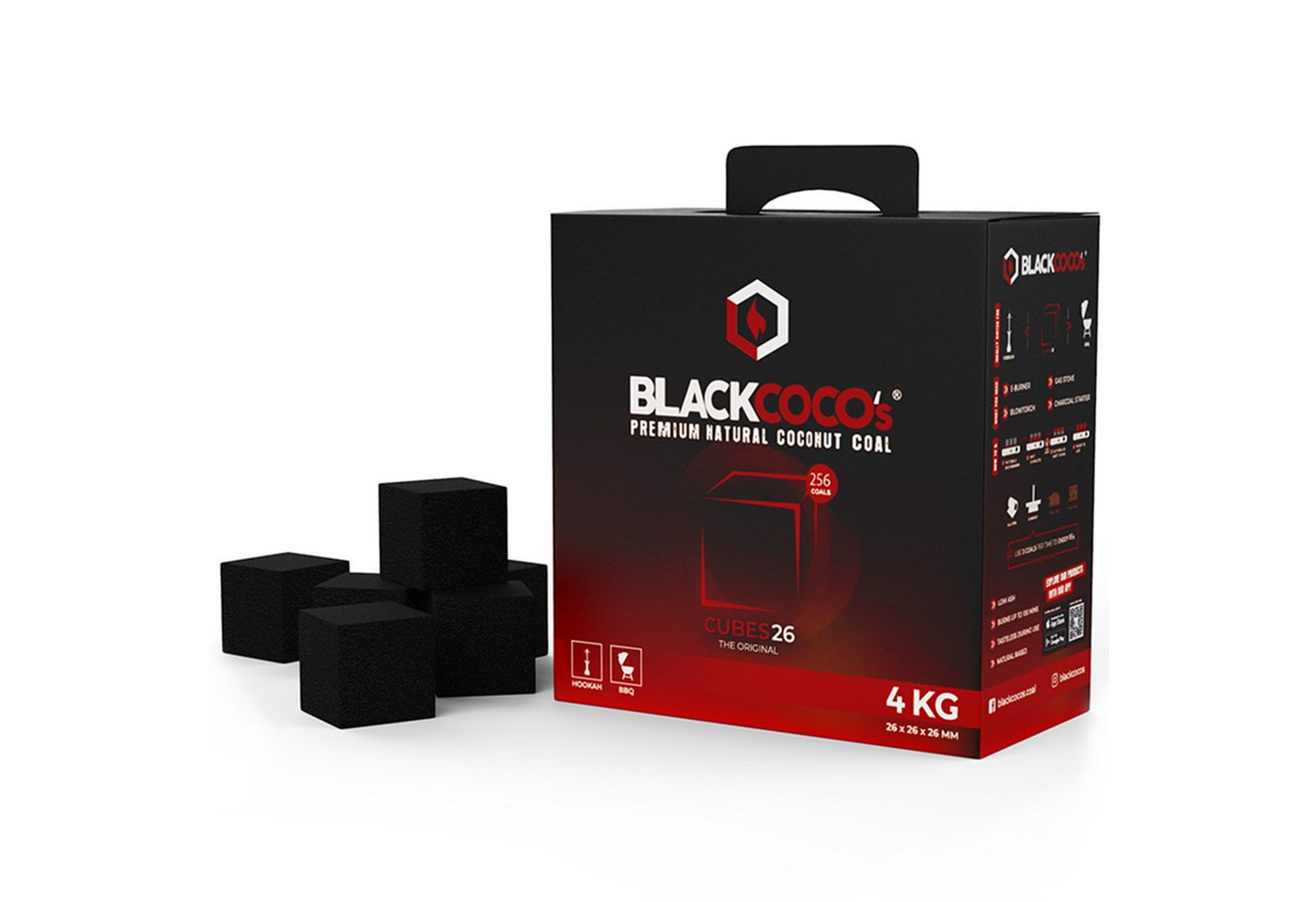 BLACKCOCO's GmbH Holzkohlegrill 4KG Premium Kohle Naturkohle Grillkohle - BBQ & Grill, Grillkohle & BBQ, 20 KG Grillkohle & BBQ-Kohle mit langer Brenndauer von BLACKCOCO's GmbH
