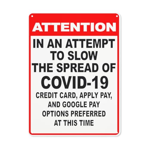 BLACKCUTTER Hinweisschild mit Aufschrift "Attention In An Attempt To Slow The Spread Of Covid-19", Straßenschild, Geschäftsschilder für Parkplatz, Aluminium-Metall-Blechschild, 20,3 x 30,5 cm, Weiß 8 BLACKCUTTER Hinweisschild mit Aufschrift "Attention In An Attempt To Slow The Spread Of Covid-19", Straßenschild, Geschäftsschilder für Parkplatz, Aluminium-Metall-Blechschild, 20,3 x 30,5 cm, Weiß 8 von BLACKCUTTER