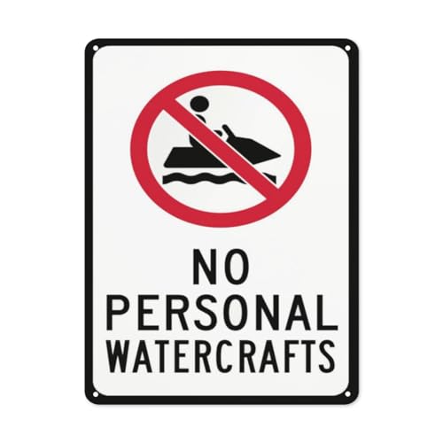 BLACKCUTTER Hinweisschild mit Aufschrift "Danger", "Beach Property", "No Personal Watercraft With Jet SKI", Straßenschild, Geschäftsschilder für Parkplatz, Aluminium-Metall-Blechschild, 20,3 x 30,5 cm von BLACKCUTTER