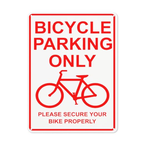 BLACKCUTTER Hinweisschild mit Aufschrift "Danger Bicycle Parking Only Please Secure Your Bike Properly", Straßenschild, Geschäftsschilder für Parkplatz, Aluminium-Metall-Blechschild, 20,3 x 30,5 cm von BLACKCUTTER