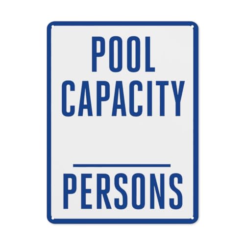 BLACKCUTTER Hinweisschild mit Aufschrift "Danger California-Pool", Pool-Kapazitätsschild, Straßenschild, Geschäftsschilder für Parkplatz, Aluminium-Metall-Blechschild, 30,5 x 45,7 cm, Weiß 3 von BLACKCUTTER