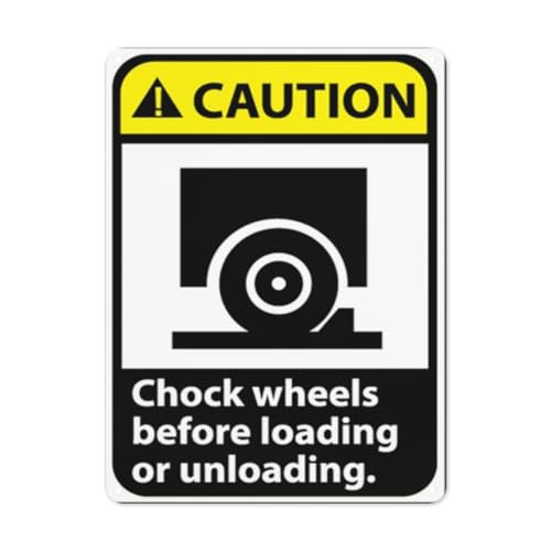 BLACKCUTTER Hinweisschild mit Aufschrift "Warning Danger", "CAUTION Chock Wheels Before Loading Unloading", Straßenschild, Geschäftsschilder für Parkplatz, Aluminium-Metall-Blechschild, 20,3 x 30,5 cm BLACKCUTTER Hinweisschild mit Aufschrift "Warning Danger", "CAUTION Chock Wheels Before Loading Unloading", Straßenschild, Geschäftsschilder für Parkplatz, Aluminium-Metall-Blechschild, 20,3 x 30,5 cm von BLACKCUTTER