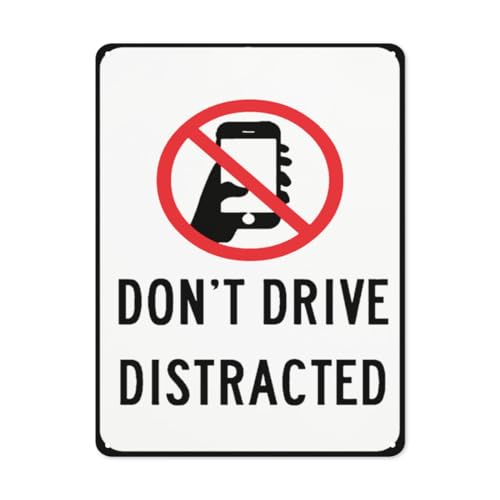 Hinweisschild "Danger Danger", "Don't Drive Distacted", Straßenschild, Geschäftsschilder für Parkplatz, Aluminium-Metall-Blechschild von BLACKCUTTER
