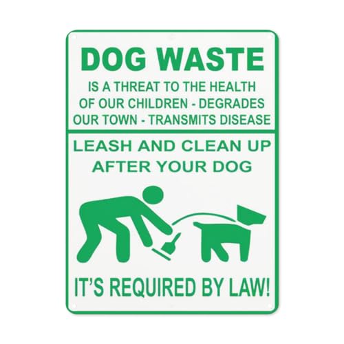 Hinweisschild "Danger Safety sign,Dog Waste Is a Threat To Health Leash And Clean Up After Your Dog It's Required By Law!", Schild 2, Straßenschild Geschäftsschilder für Parkplatz Hinweisschild "Danger Safety sign,Dog Waste Is a Threat To Health Leash And Clean Up After Your Dog It's Required By Law!", Schild 2, Straßenschild Geschäftsschilder für Parkplatz von BLACKCUTTER