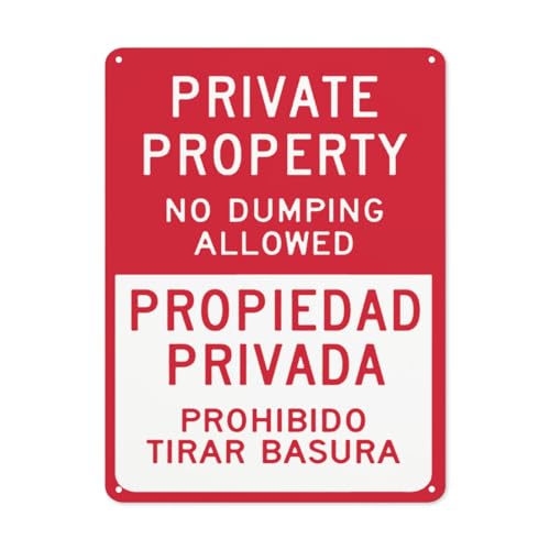 Hinweisschild mit Aufschrift "Danger", zweisprachiges Privatgrundstücksschild "No Dumping Allowed", Propiedad Privada Prohibido Tirar Basura, Straßenschild, Geschäftsschilder für Parkplatz Hinweisschild mit Aufschrift "Danger", zweisprachiges Privatgrundstücksschild "No Dumping Allowed", Propiedad Privada Prohibido Tirar Basura, Straßenschild, Geschäftsschilder für Parkplatz von BLACKCUTTER