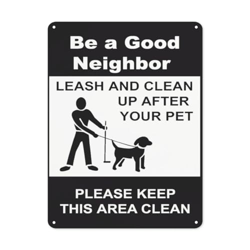 Hinweisschild mit Aufschrift "Warning Danger", "Be A Good Neighbor Leash And Clean Up After Your Pet", Straßenschild, Geschäftsschilder für Parkplatz, Aluminium-Metall-Blechschild Hinweisschild mit Aufschrift "Warning Danger", "Be A Good Neighbor Leash And Clean Up After Your Pet", Straßenschild, Geschäftsschilder für Parkplatz, Aluminium-Metall-Blechschild von BLACKCUTTER