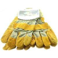 Blackfox - Garten - Handschuhe Fleece Ockergelb Größe 10/XL - Leder & Stoff von BLACKFOX