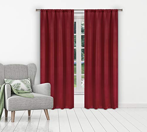 BLACKOUT 365 Ira Solid Blackout Curtain, 38x84 (2 Pieces), Ruby Red von BLACKOUT 365