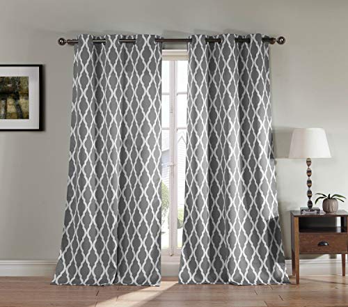 BLACKOUT 365 Kittattinny Geometric Blackout Curtain, 38x84 (2 Pieces), Grey von BLACKOUT 365