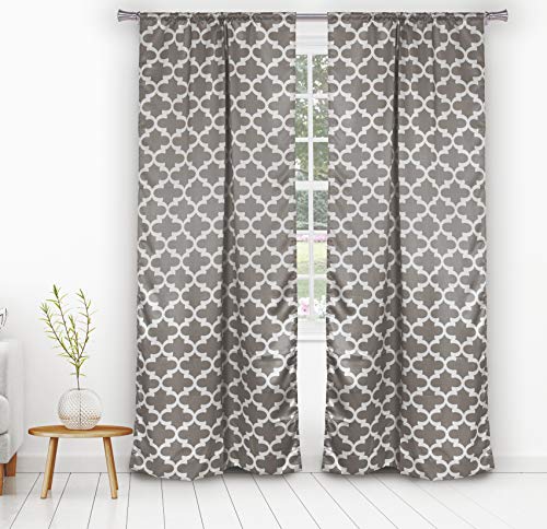 BLACKOUT 365 Lkyra Geometric Blackout Curtain, 38x84 (2 Pieces), Grey von BLACKOUT 365