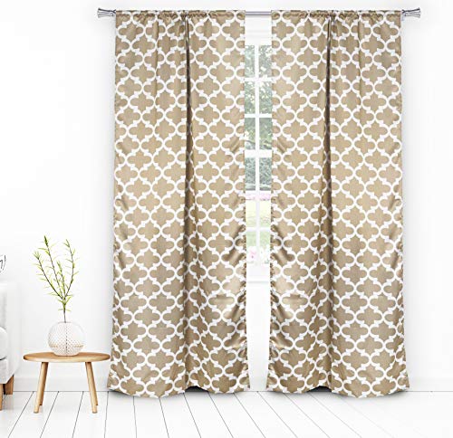 BLACKOUT 365 Lkyra Geometric Blackout Curtain, 38x84 (2 Pieces), Taupe von BLACKOUT 365