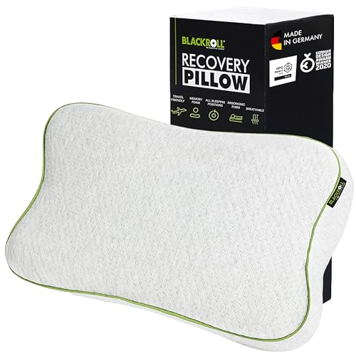 BLACKROLL® Recovery Pillow (50 x 30 cm), orthopädisches Kissen für erholsamen Schlaf, ergonomisches Kopfkissen mit Travel Bag für Reisen, Nackenkissen aus Viscose Memory Schaum, Made in Germany von BLACKROLL