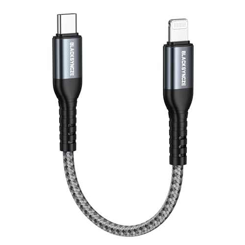 BLACKSYNCZE USB C auf Lightning Kabel, [MFi Zertifiziert] 0.3M USB C iPhone Ladekabel Power Delivery Nylon USB Typ C Lightning Ladekabel für iPhone 13 12 11 Pro Max 13 12 Mini XR XS X 8 Plus SE 2020 von BLACKSYNCZE