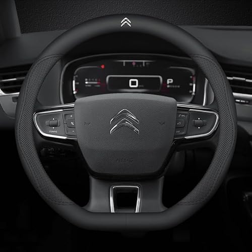 BLAFT Lenkradbezug für Citroen C3 C4, Anti Rutsch Gemütliche Atmungsaktive Lenkradschoner lenkradschoner Auto-lenkradabdeckung Zubehör für den Autoinnenraum,A von BLAFT