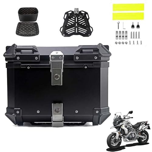 BLAFT Motorradkoffer Topcase für Yamaha Tracer 9 GT 2021 Tracer 9GT, Wasserdicht Topcase Aluminium Motorrad Heckbox Reisen Motorradkoffer für Lagerung Helm Motorradkoffer,45L-Black von BLAFT